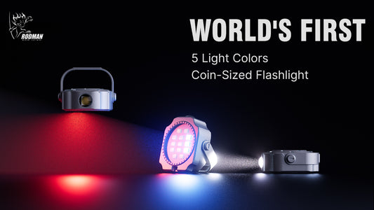 ED08_Coin-Sized Titanium Magnetic Flashlight with 5 Light Colors