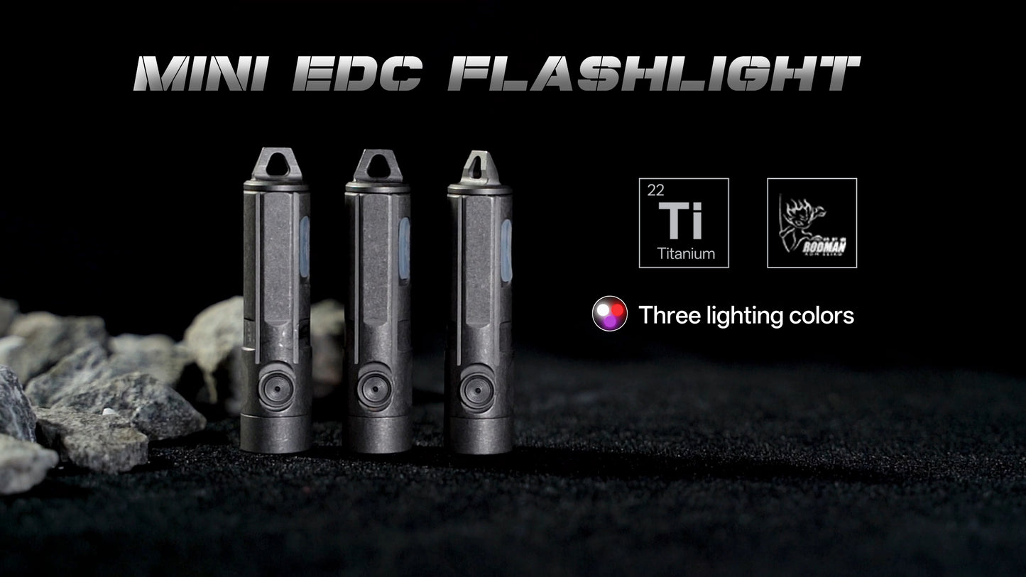 MINI01_EDC Integrated Titanium Mini Flashlight with Tri Color Light