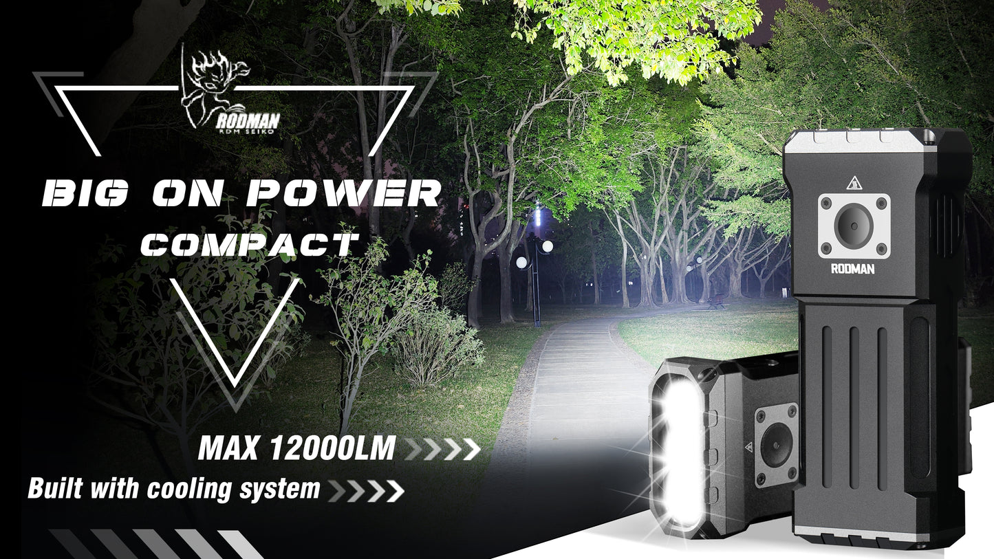 12,000LM Flashlight with Advanced Cooling System
